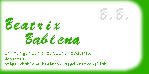 beatrix bablena business card